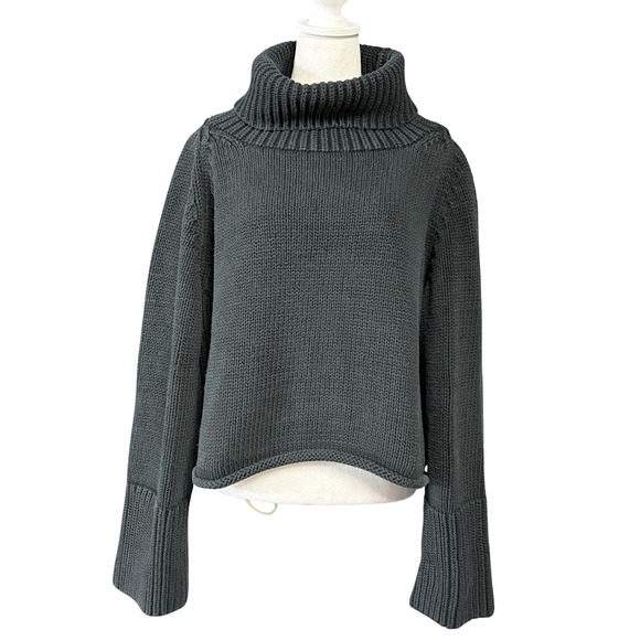 Y's Yohji Yamamoto Women's Oversized Turtleneck Sweater Black Cotton Japan Sz 3 - Picture 1 of 16